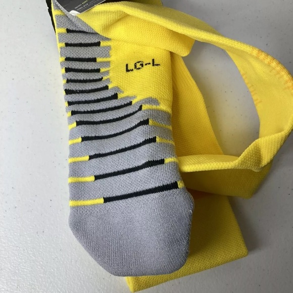 Nike MatchFit Knee High Soccer Socks Yellow/Gray Men Size 8-12 - Picture 5 of 7